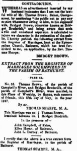 1852 'Advertising', Bathurst Free Press and Mining Journal (NSW : 1851 - 1904), 31 March, p. 3. , viewed 24 Apr 2016, http://nla.gov.au/nla.news-article62519719